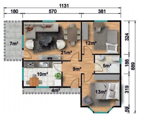 Maisons préfabriquées 47 112.81 b