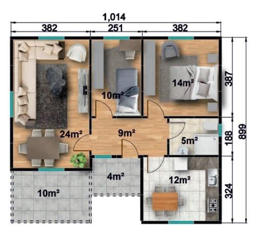 Maisons préfabriquées 64 116.88 b