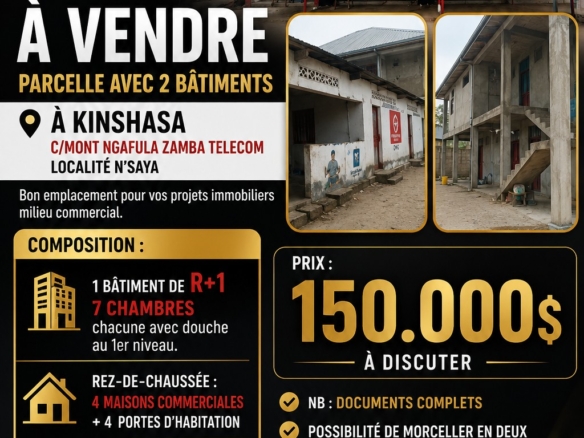 Parcelle-terrain à vendre – mont-ngafula, kinshasa