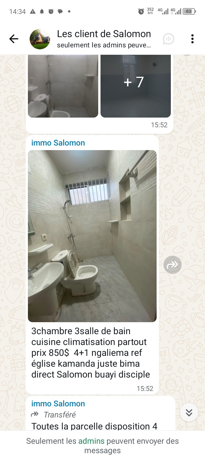 Appartement à louer à ngaliema macampagne, référence église kamanda